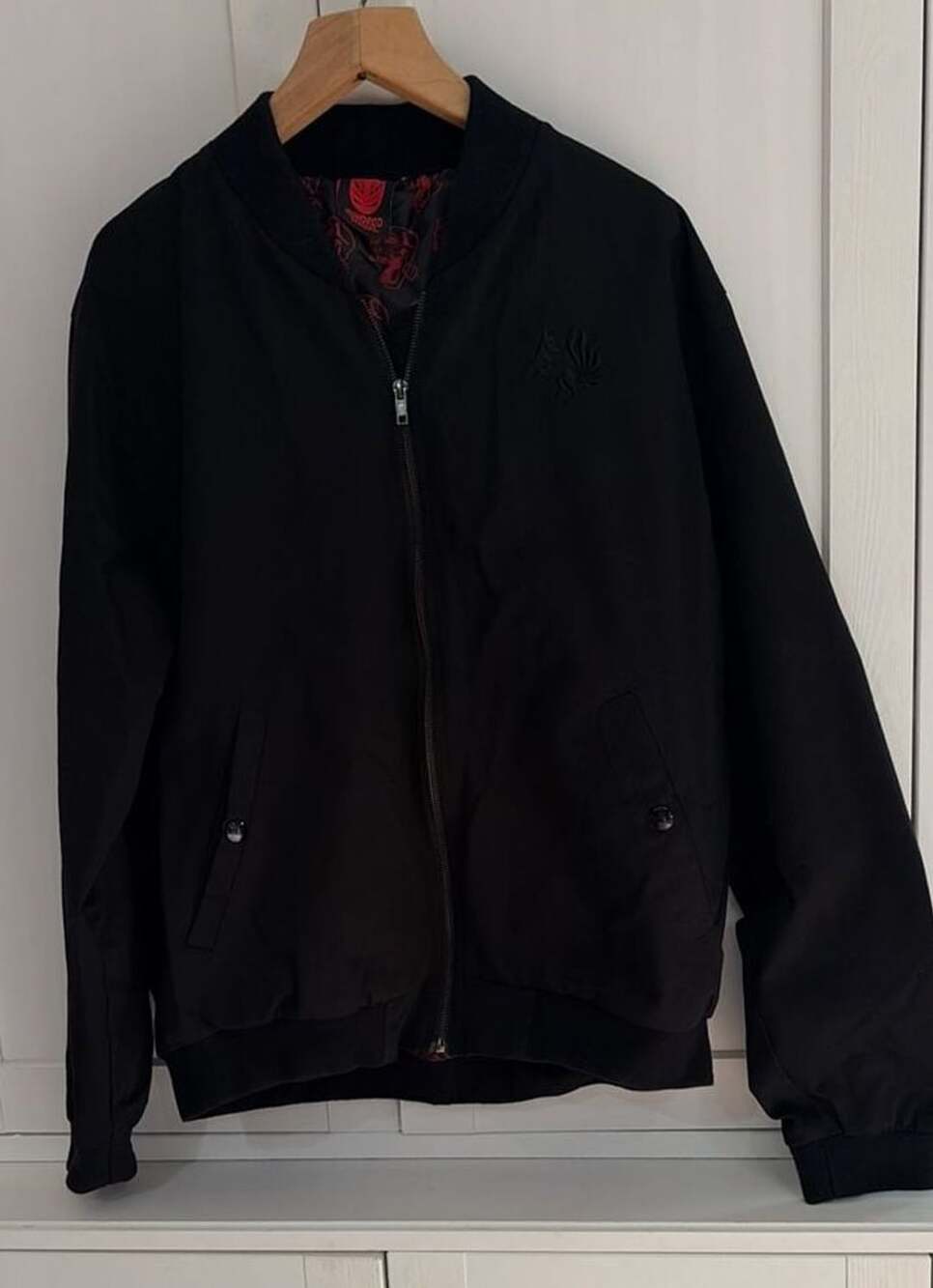 Hundred Demons Black Oni Mask Bomber Jacket Size Large